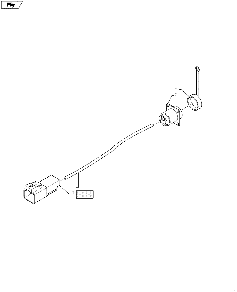 Схема запчастей Case IH TITAN 4030 - (55.100.28) - AUXILIARY POWER HARNESS (55) - ELECTRICAL SYSTEMS