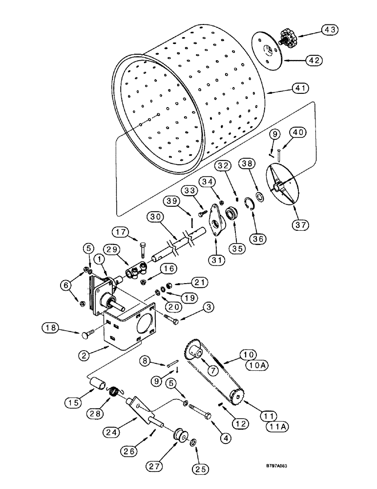 Схема запчастей Case IH 955 - (9C-38) - SEED DRUM DRIVE, ALL RIGID, VERTICAL FOLD, FRONT FOLD AND PARALLEL FRONT FOLD PLANTERS (09) - CHASSIS/ATTACHMENTS