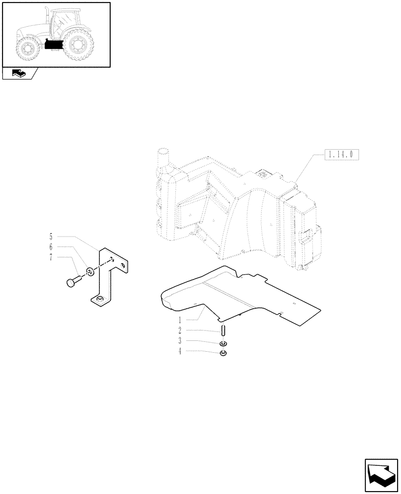 Схема запчастей Case IH PUMA 125 - (1.14.7/01) - FUEL TANK GUARDS (VAR.330142) (02) - ENGINE EQUIPMENT