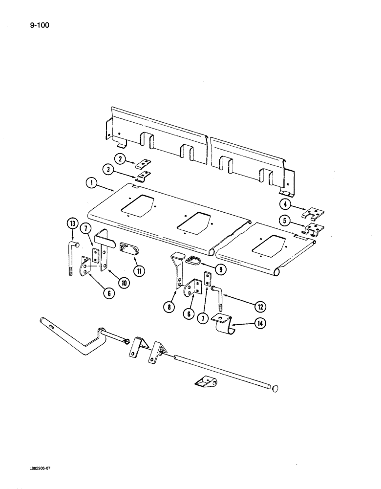 Схема запчастей Case IH 6200 - (9-100) - FERTILIZER DROP BOTTOM (09) - CHASSIS/ATTACHMENTS