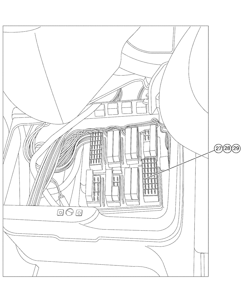 Схема запчастей Case IH SPX4410 - (01-028[02]) - RH COVER ASSEMBLY W/SWITCHES Cab Interior