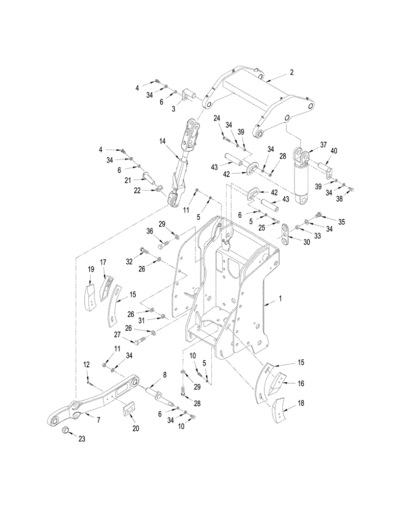 Схема запчастей Case IH STEIGER 335 - (09-01) - THREE POINT HITCH (09) - CHASSIS