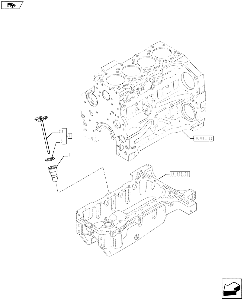 Схема запчастей Case IH F4CE9484L J603 - (10.304.01[01]) - ENGINE OIL DIPSTICK (2853737) (10) - ENGINE