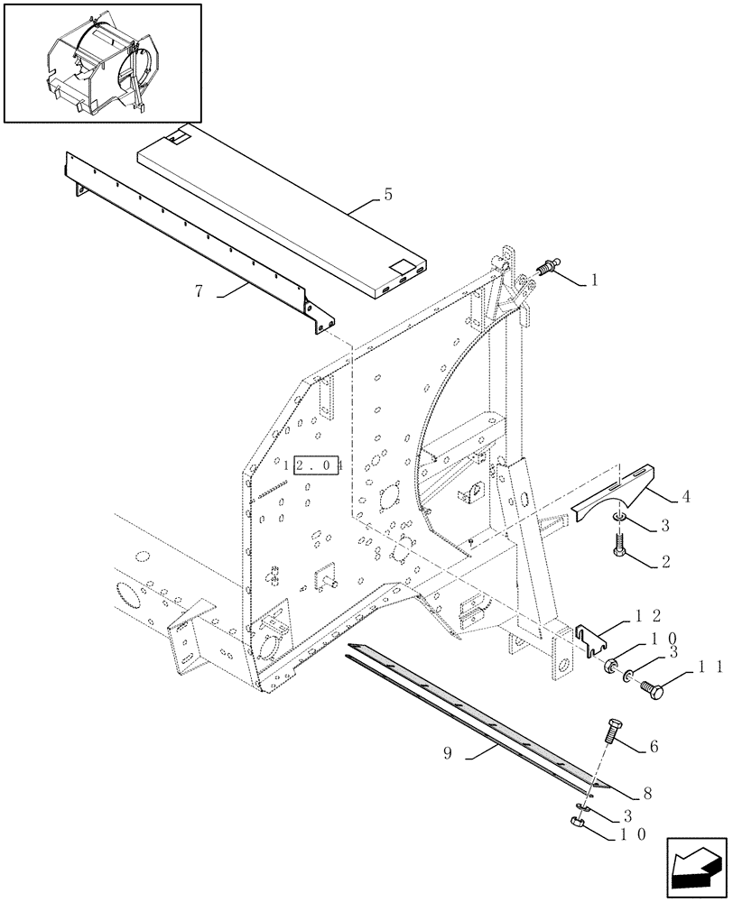 Схема запчастей Case IH RBX341 - (12.06[01]) - FRAME AND ATTACHMENTS (12) - MAIN FRAME