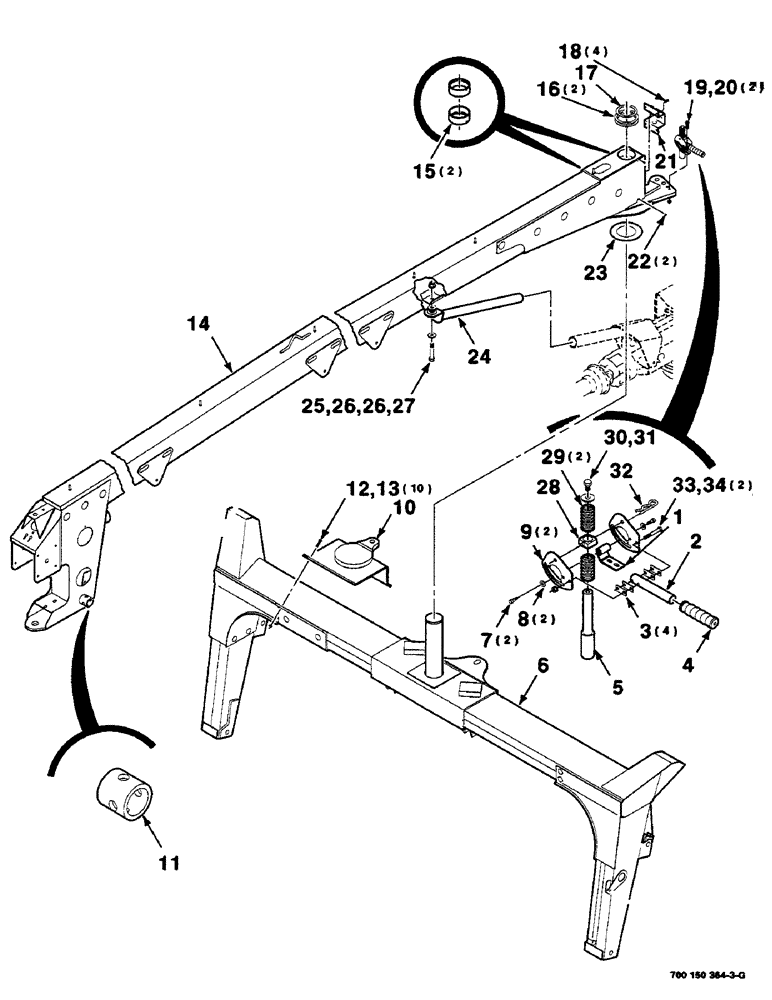 Схема запчастей Case IH DC515 - (7-06) - TONGUE AND FRAME ASSEMBLY (09) - CHASSIS