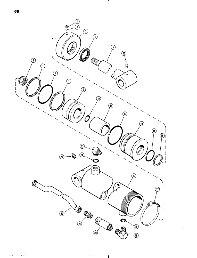 Схема запчастей Case IH 70 - (66) - LIFT CYLINDER, 70Q, USED SERIAL NO. 1610126 AND AFTER (35) - HYDRAULIC SYSTEMS