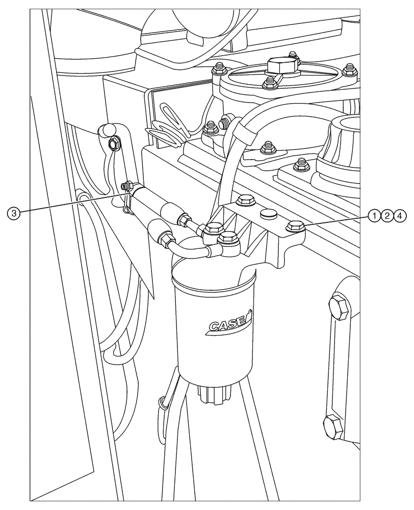 Схема запчастей Case IH SPX3200 - (03-047) - FUEL FILTER MOUNTING HARDWARE PACKAGE (01) - ENGINE