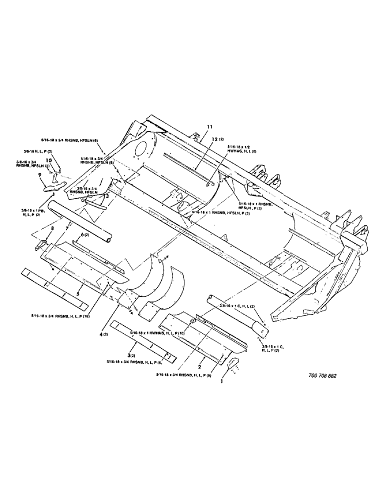 Схема запчастей Case IH 8830 - (24) - HEADER FRAME, LEAN BAR AND SHIELDS ASSEMBLY (58) - ATTACHMENTS/HEADERS