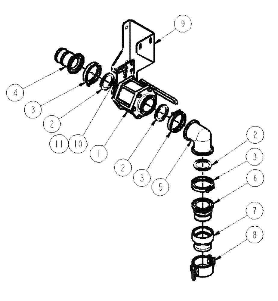 Схема запчастей Case IH SPX4260 - (09-038) - FILL, 3" PLUMBING ASSEMBLY Liquid Plumbing