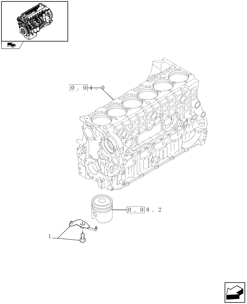 Схема запчастей Case IH F3CE0684E E004 - (0.04.14) - CYLINDER BARREL LUBRICATION NOZZLE (504114488) 