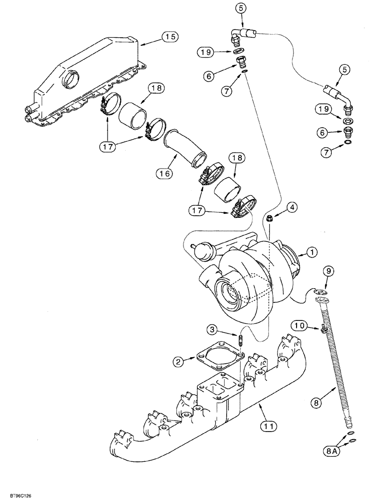 Схема запчастей Case IH 6831TA - (02-028) - TURBOCHARGER SYSTEM, 6TA-830 EMISSIONS CERTIFIED ENGINE 