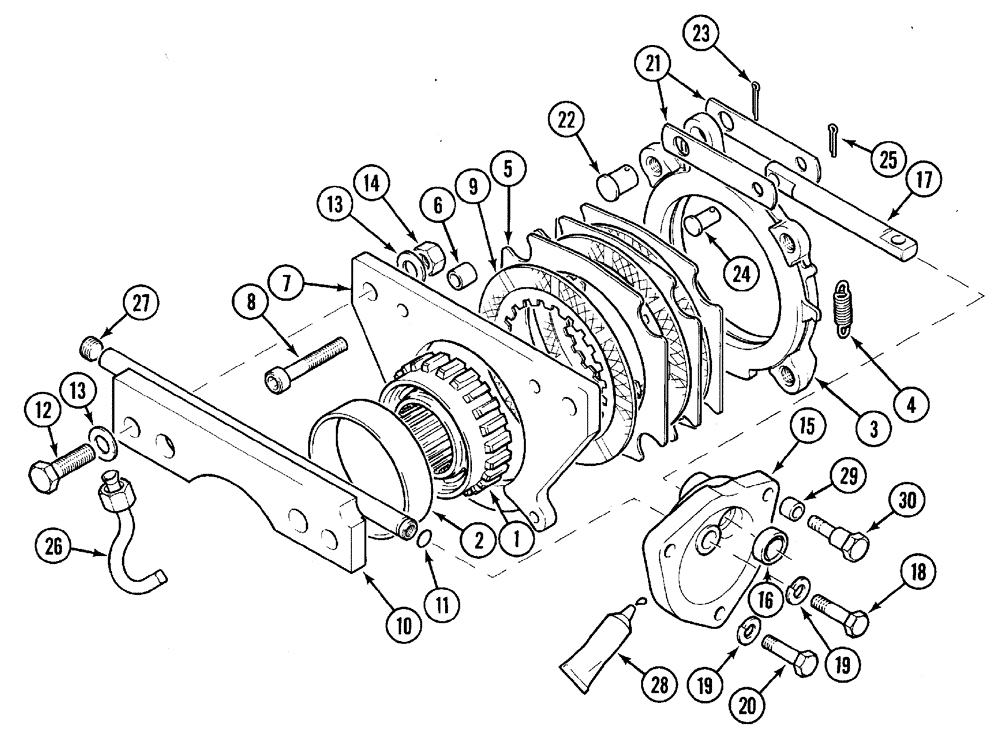 Схема запчастей Case IH C70 - (07-07) - PARK BRAKE 2 W.D. (07) - BRAKES