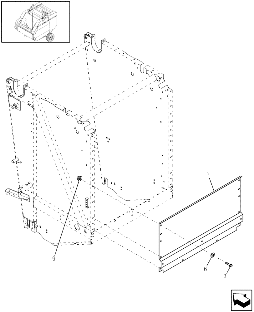 Схема запчастей Case IH RBX452 - (08.49) - SHIELDS, REAR PANEL, EUROPE & R.O.W. (08) - SHEET METAL/DECALS