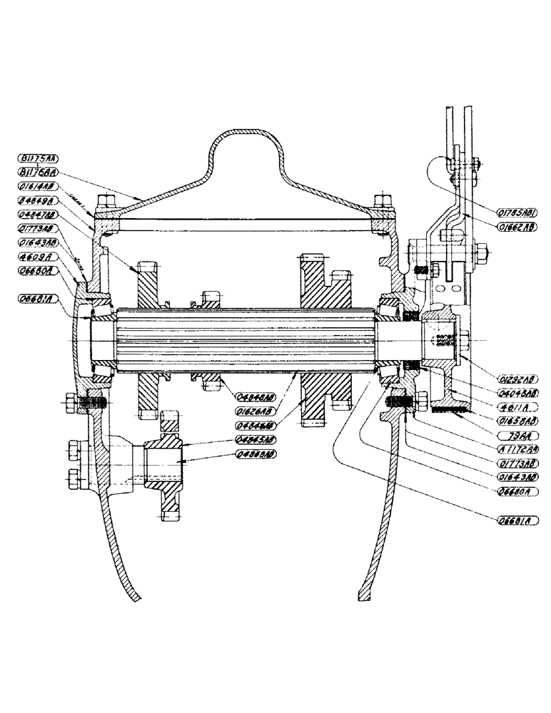 Схема запчастей Case IH DV-SERIES - (059) - SLIDING GEAR SHAFT ASSEMBLY, (D, DC, DH, DO, DV) (06) - POWER TRAIN