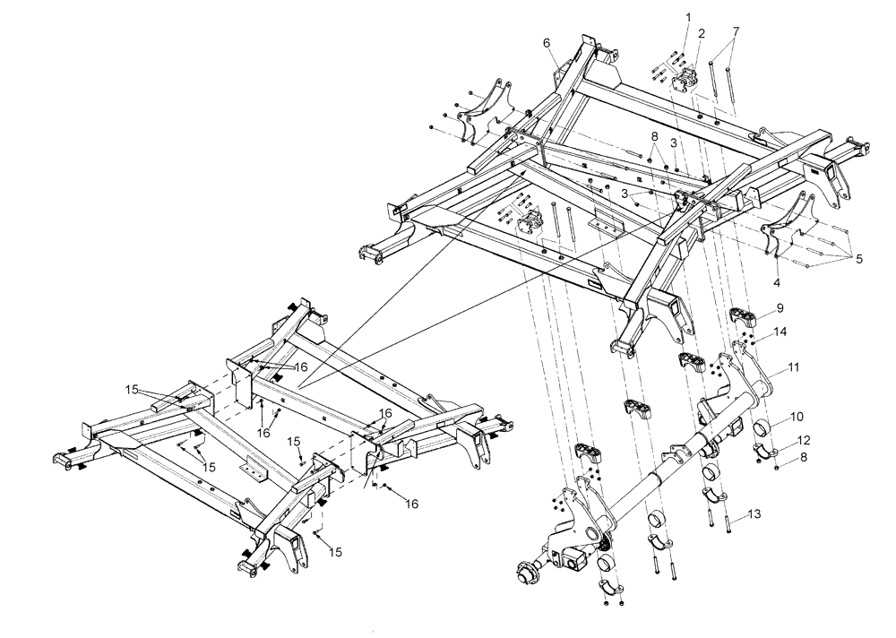 Схема запчастей Case IH 330 TRUE-TANDEM - (39.100.01) - 42 FOOT MAIN FRAME PARTS (39) - FRAMES AND BALLASTING