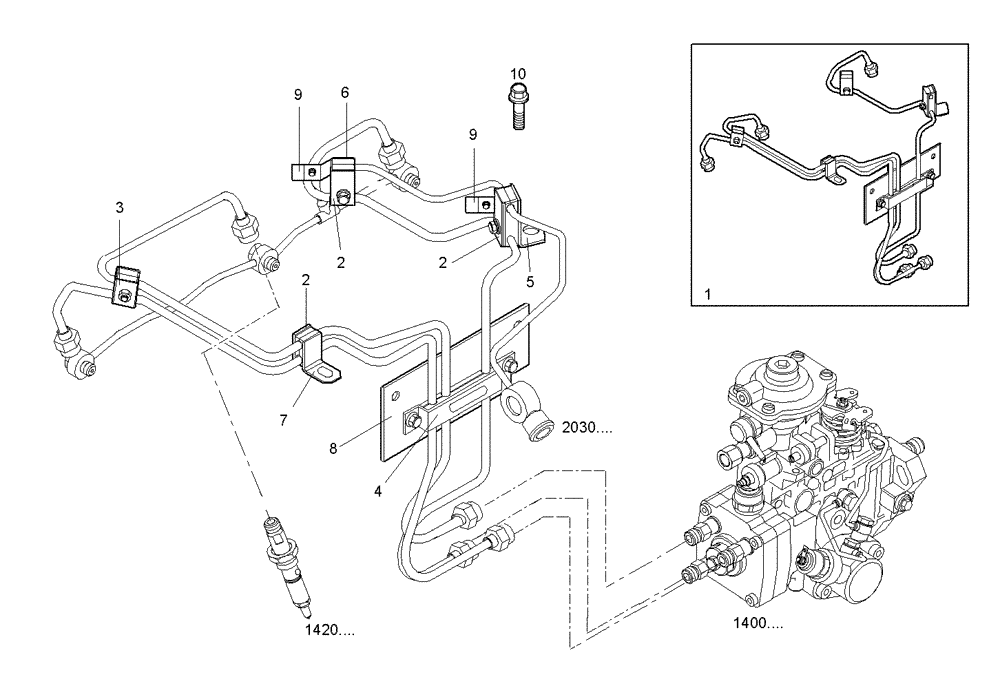 Схема запчастей Case IH F4CE0354C D601 - (2020.141) - INJECTION PIPES 