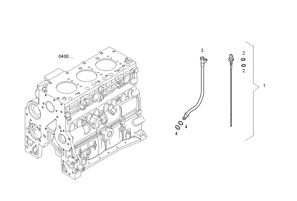 Схема запчастей Case IH F4CE0304B D601 - (2710.154) - OIL DIPSTICK 