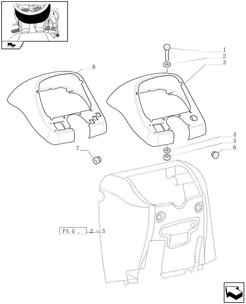 Схема запчастей Case IH FARMALL 90 - (1.92.83[01]) - FRONT CONSOLE TRIM (10) - OPERATORS PLATFORM/CAB