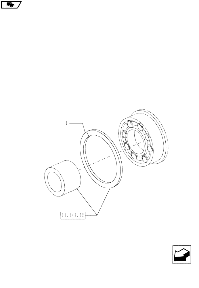 Схема запчастей Case IH MAGNUM 210 - (21.155.01[09]) - CENTRAL REDUCTION GEARS, SHIMS, WITH POWERSHIFT TRANSMISSION (21) - TRANSMISSION