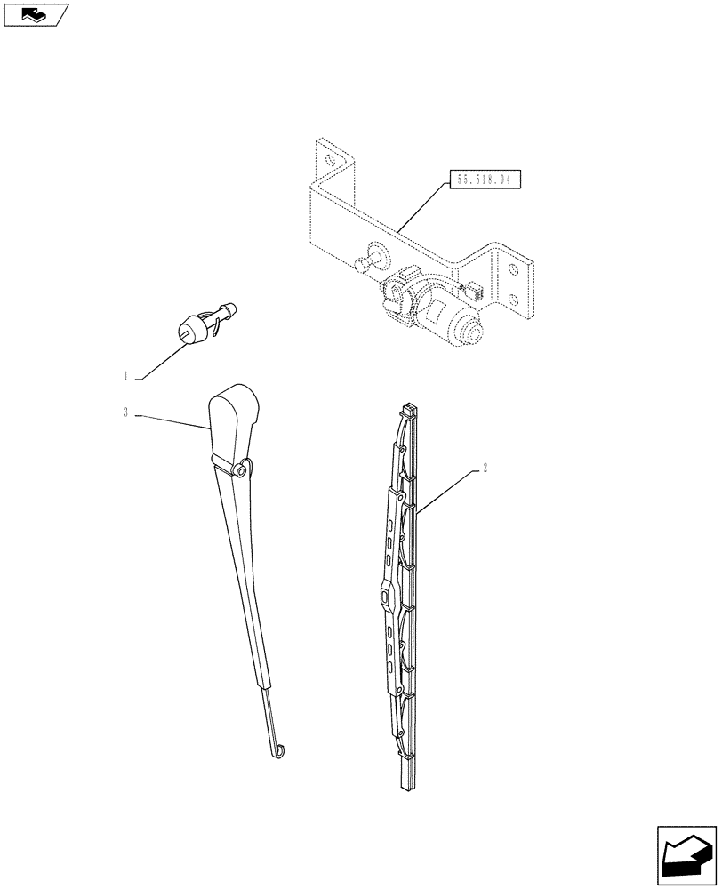 Схема запчастей Case IH PUMA 160 - (55.518.02) - WINDSHIELD WIPER - FRONT (55) - ELECTRICAL SYSTEMS