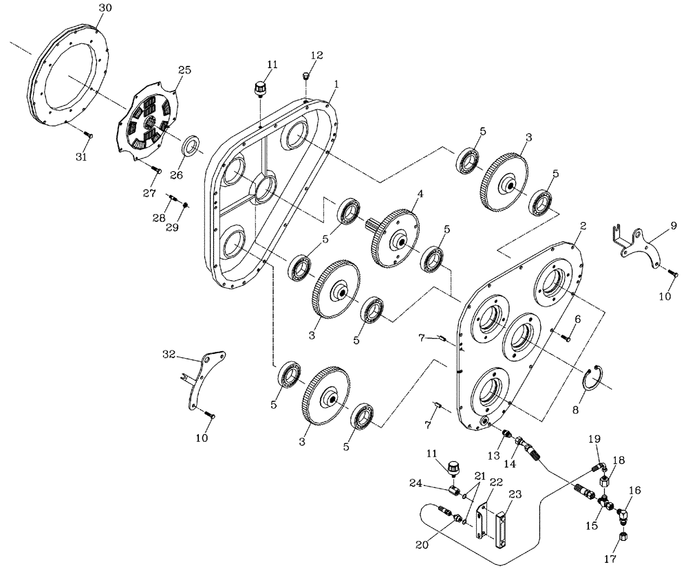 Схема запчастей Case IH 7700 - (C06[01]) - GEARBOX {125} Engine & Engine Attachments