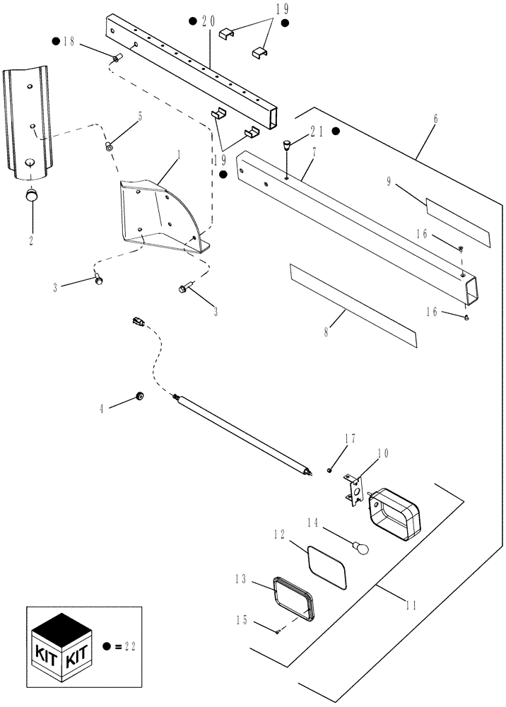 Схема запчастей Case IH MX210 - (04-30) - LAMPS - WIDE TRANSPORT, FIXED (04) - ELECTRICAL SYSTEMS