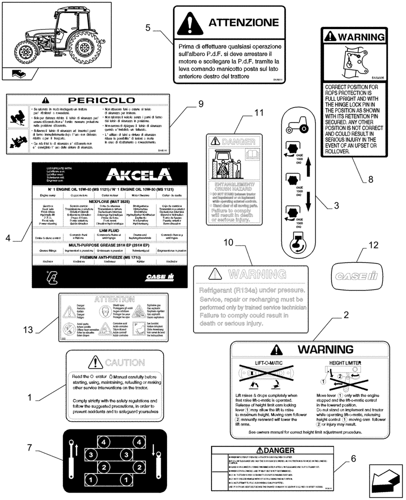 Схема запчастей Case IH FARMALL 65C - (1.98.0[03]) - DECALS - C6624 (13) - DECALS