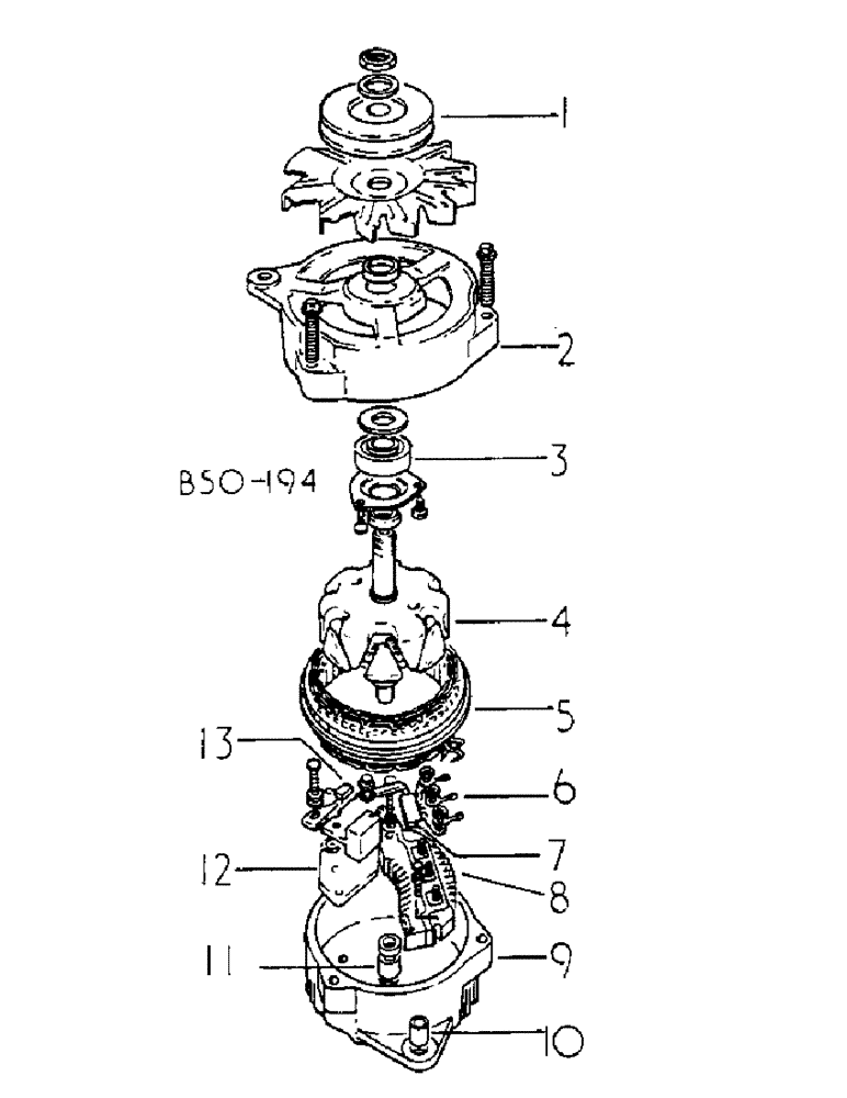 Схема запчастей Case IH 584 - (08-05A) - ALTERNATOR, AC DELCO, SERIAL NO. 6952 AND BELOW (06) - ELECTRICAL