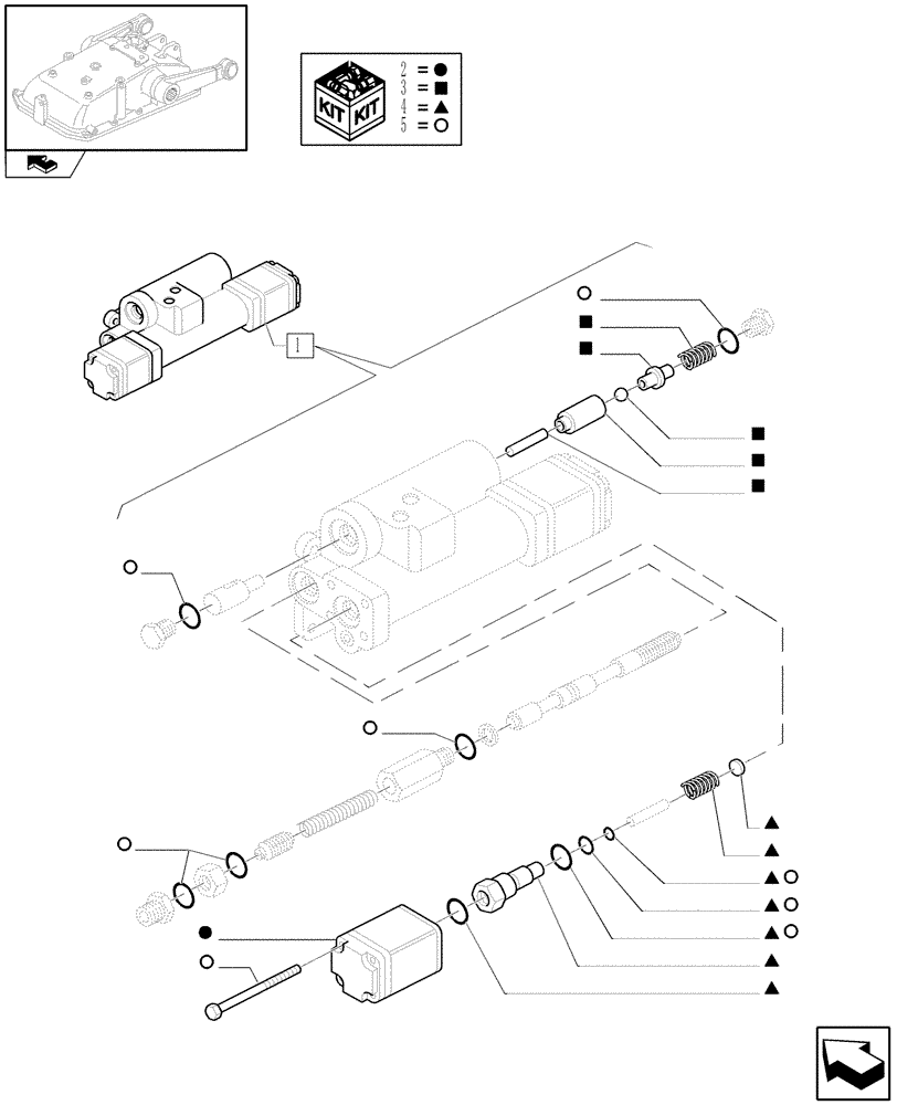 Схема запчастей Case IH FARMALL 105N - (1.82.4/01A) - ELECTRONIC LIFT - VALVE AND RELEVANT COMPONENTS. (07) - HYDRAULIC SYSTEM