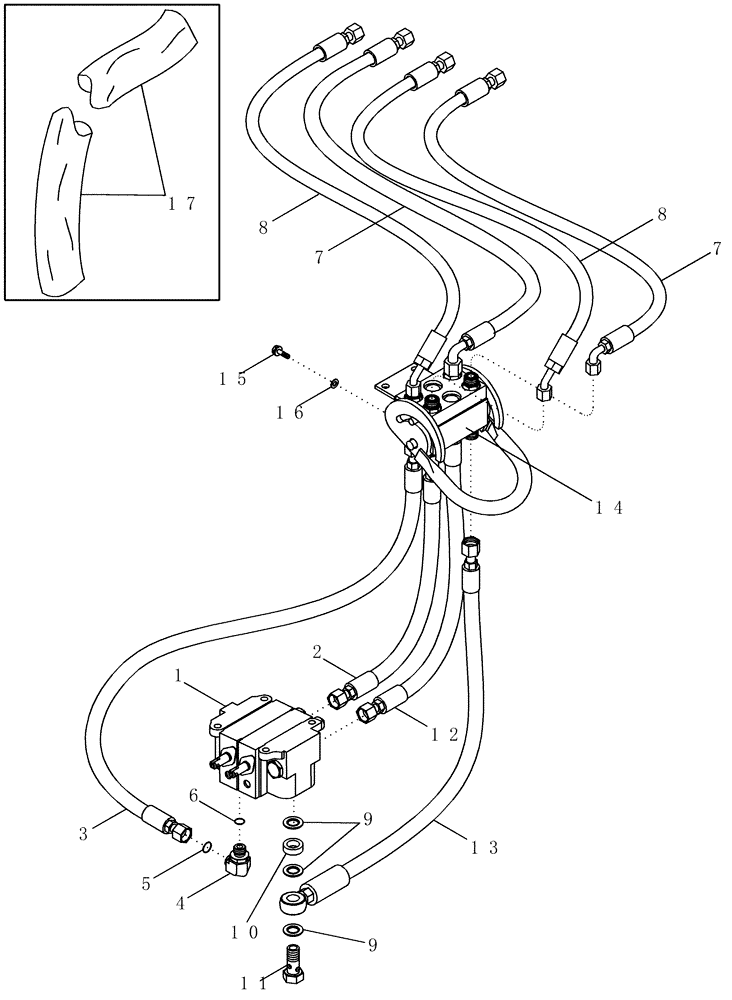 Схема запчастей Case IH LX162 - (08-07) - HYDRAULICS - 2 FUNCTION WITH ONE LEVER QUICK CONNECT (08) - HYDRAULICS