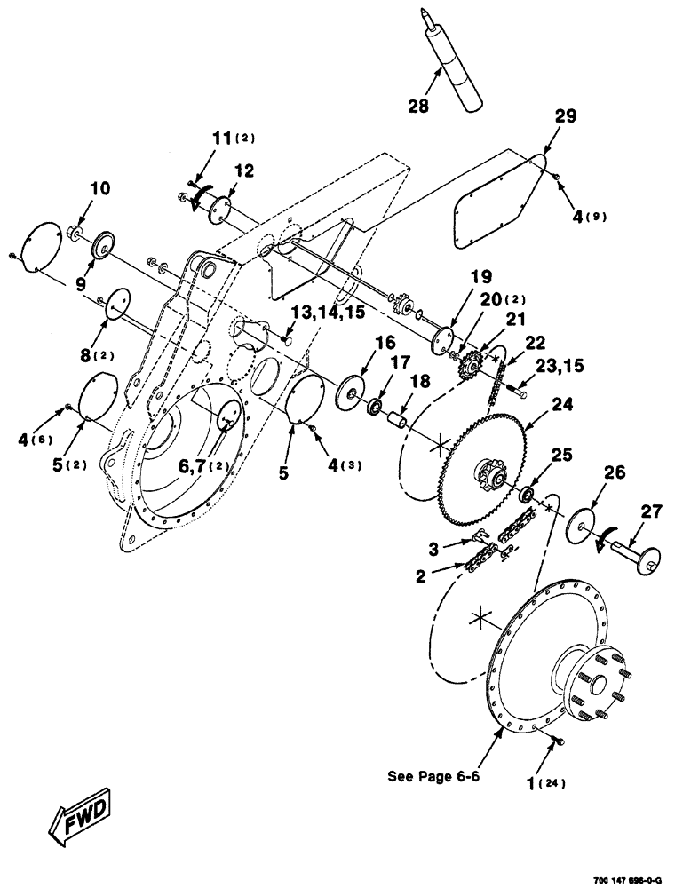 Схема запчастей Case IH 8860HP - (06-02) - CHAINCASE ASSEMBLY (LEFT) (14) - MAIN GEARBOX & DRIVE