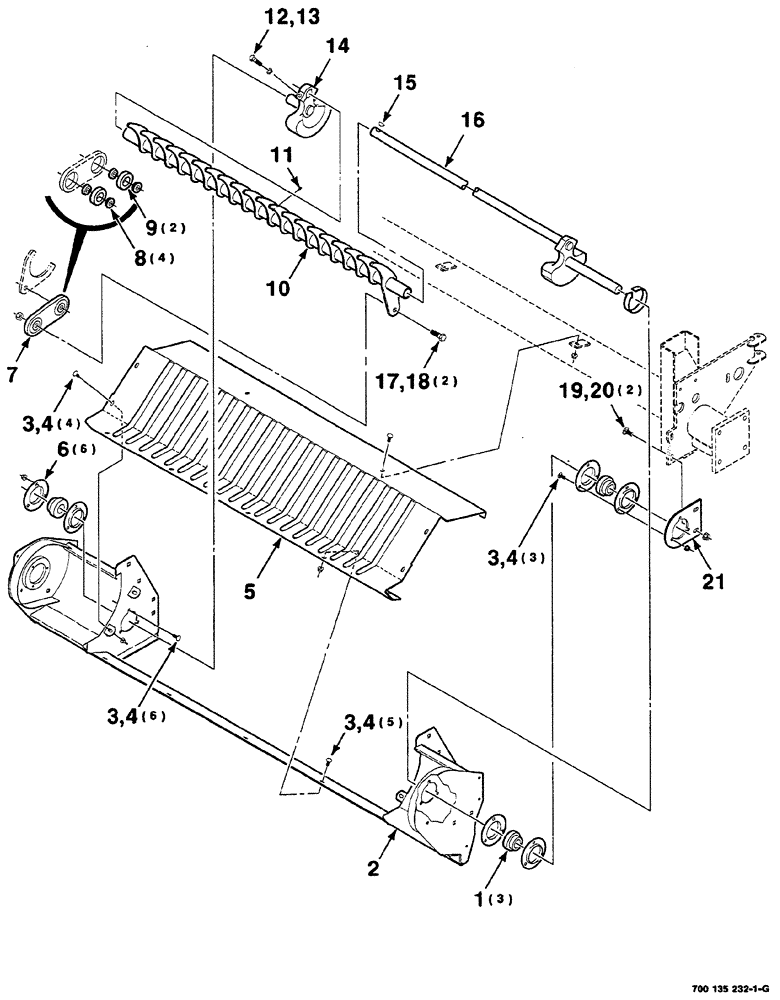 Схема запчастей Case IH RS561 - (02-034) - STUFFER FRAME AND SUPPORT ASSEMBLIES Driveline