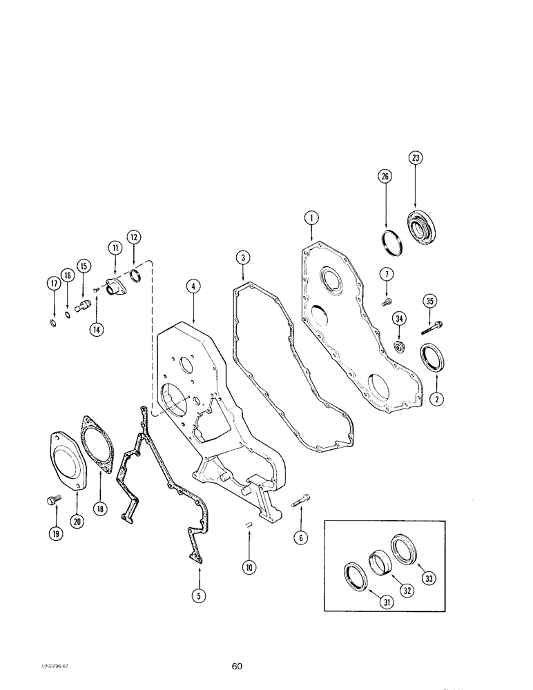 Схема запчастей Case IH 4390 - (060) - FRONT GEAR COVER, 4-390 AND 4T-390 ENGINE 