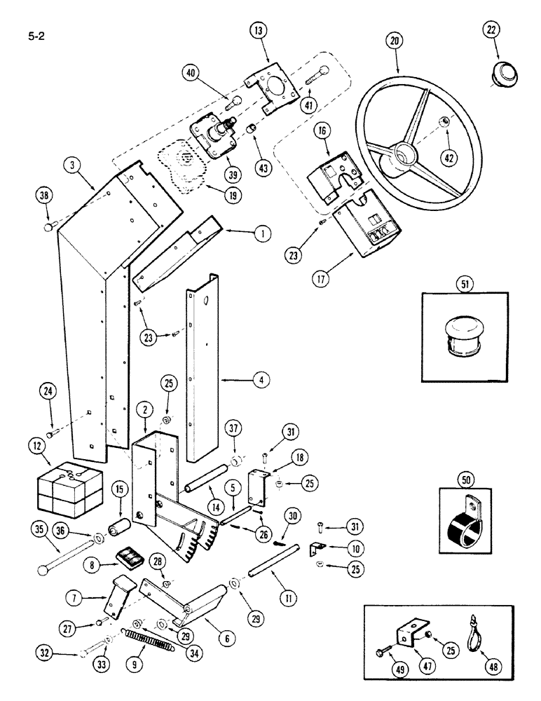 Схема запчастей Case IH 1620 - (5-002) - STEERING SUPPORT AND WHEEL (04) - STEERING