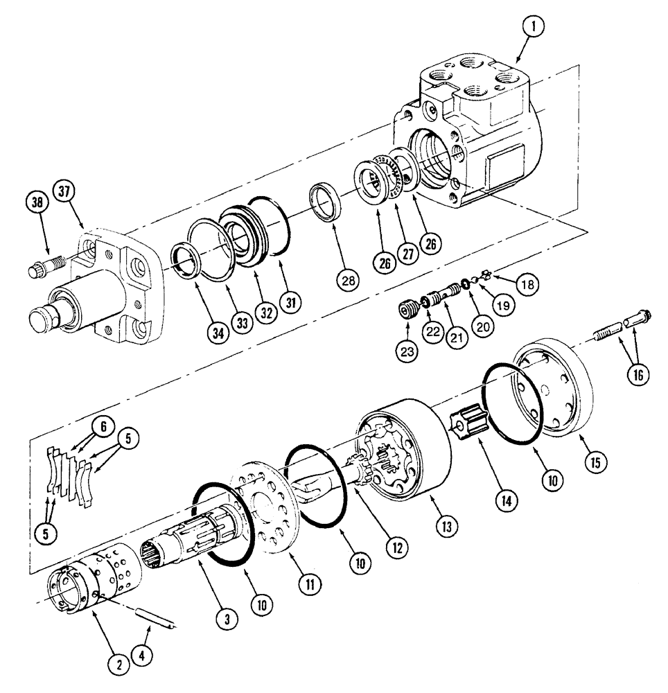 Схема запчастей Case IH 7230 - (5-020) - STEERING PUMP ASSEMBLY, MFD TRACTOR (05) - STEERING