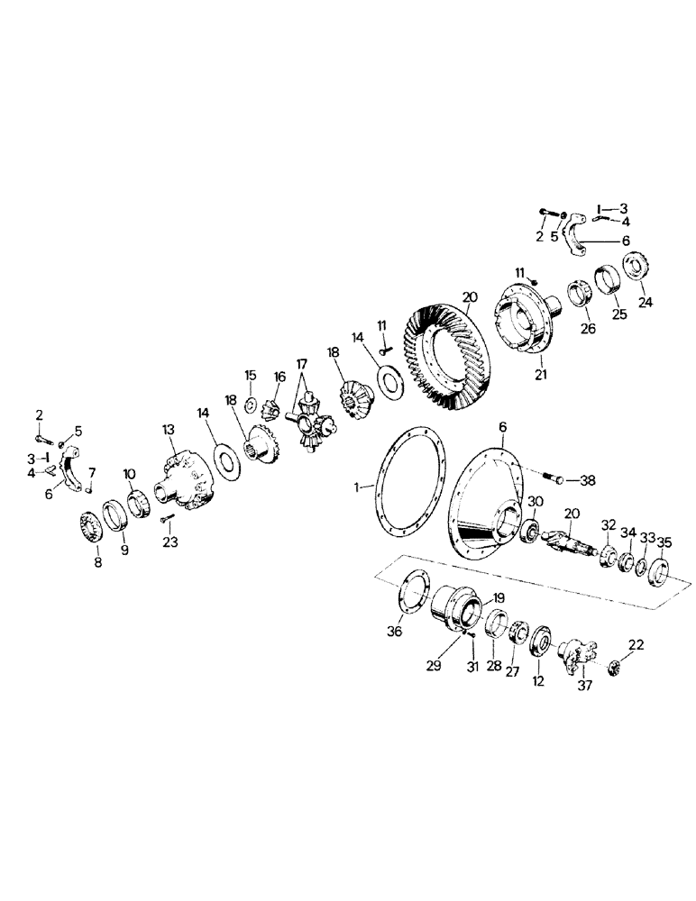 Схема запчастей Case IH KM-280 - (04-46) - DIFFERENTIAL AND CARRIER ASSEMBLY, S-40 STANDARD DIFFERENTIAL (04) - Drive Train