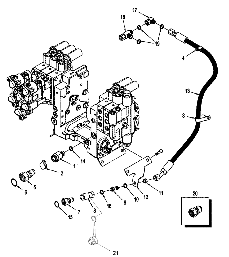 Схема запчастей Case IH STX375 - (08-37) - MOTOR RETURN (08) - HYDRAULICS