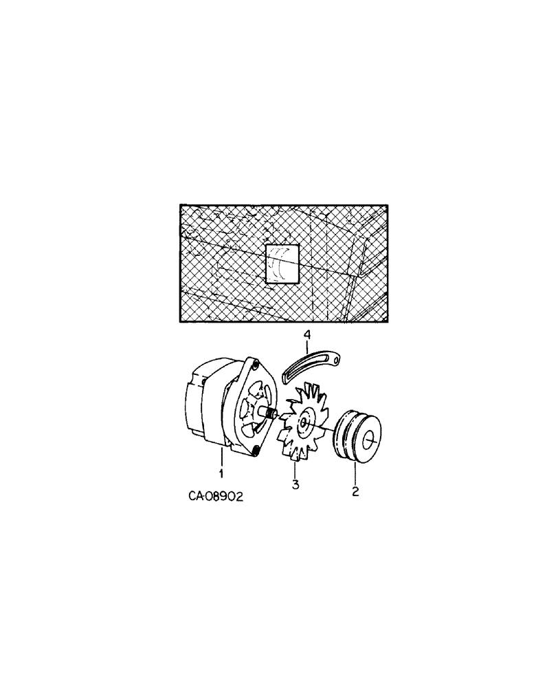 Схема запчастей Case IH 7488 - (08-03[A]) - ELECTRICAL, ALTERNATOR-GENERATOR MOUNTING (06) - ELECTRICAL