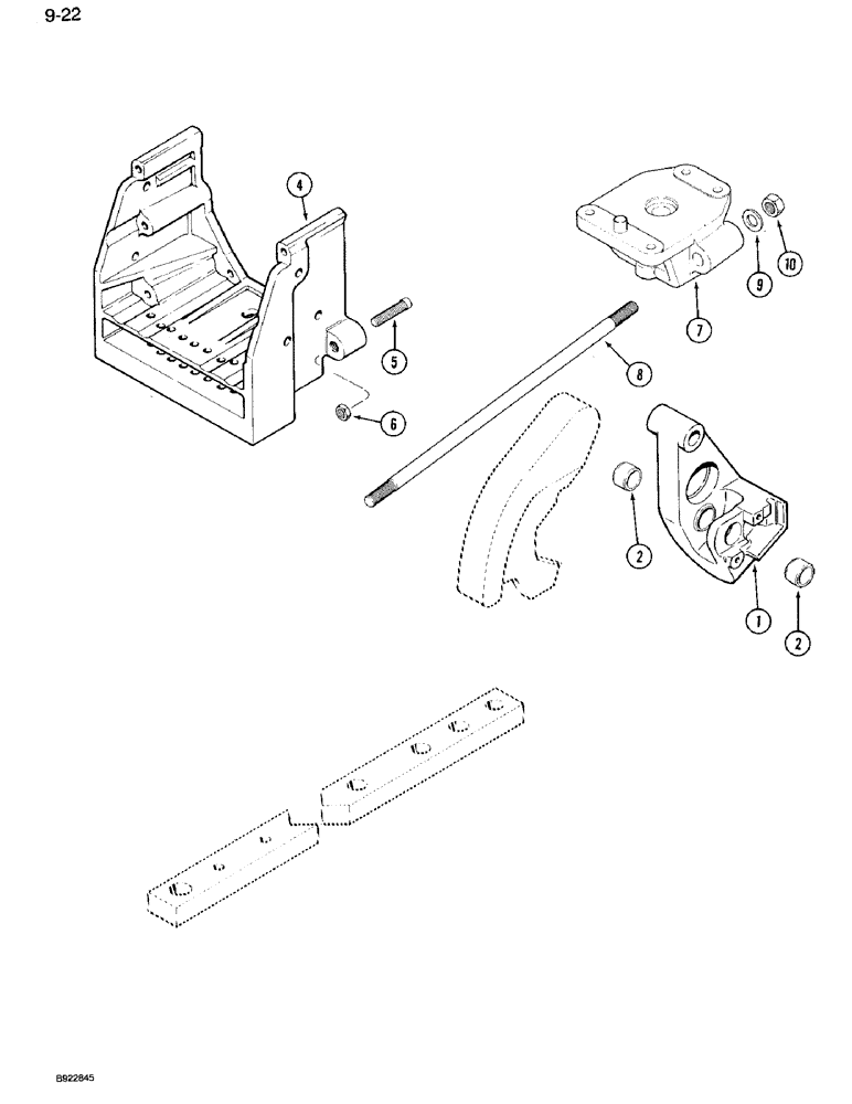 Схема запчастей Case IH 7120 - (9-022) - DRAWBAR REAR FRAME TIE ROD, PRIOR TO TRANSMISSION SERIAL NUMBER AJB0014373 (09) - CHASSIS/ATTACHMENTS