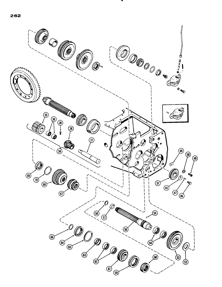 Схема запчастей Case IH 730 SERIES - (262) - TRANSMISSION, REVERSE IDLER GEAR (06) - POWER TRAIN