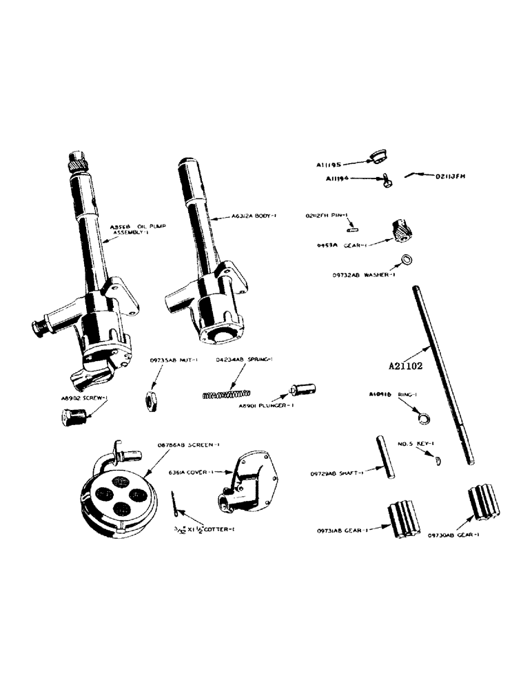 Схема запчастей Case IH 900 - (010) - DIESEL ENGINE, OIL PUMP AND TACHOMETER DRIVE (02) - ENGINE