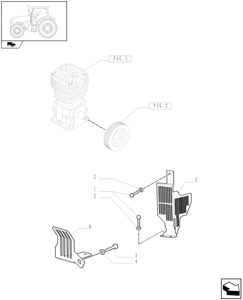 Схема запчастей Case IH PUMA 155 - (1.68.6[03]) - PNEUMATIC TRAILER BRAKE - SHIELDS (VAR.332727-332737-332739) (05) - REAR AXLE