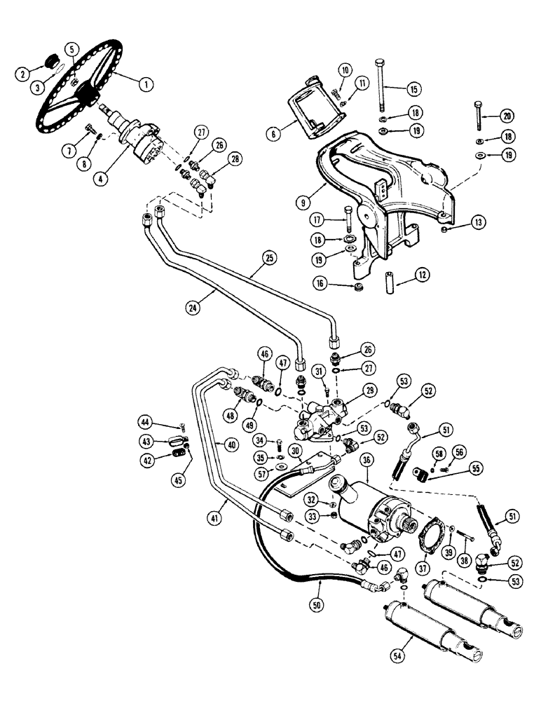 Схема запчастей Case IH M570 - (068) - STEERING WHEEL, PUMPS AND VALVES, HYDROSTATIC STEERING (05) - STEERING