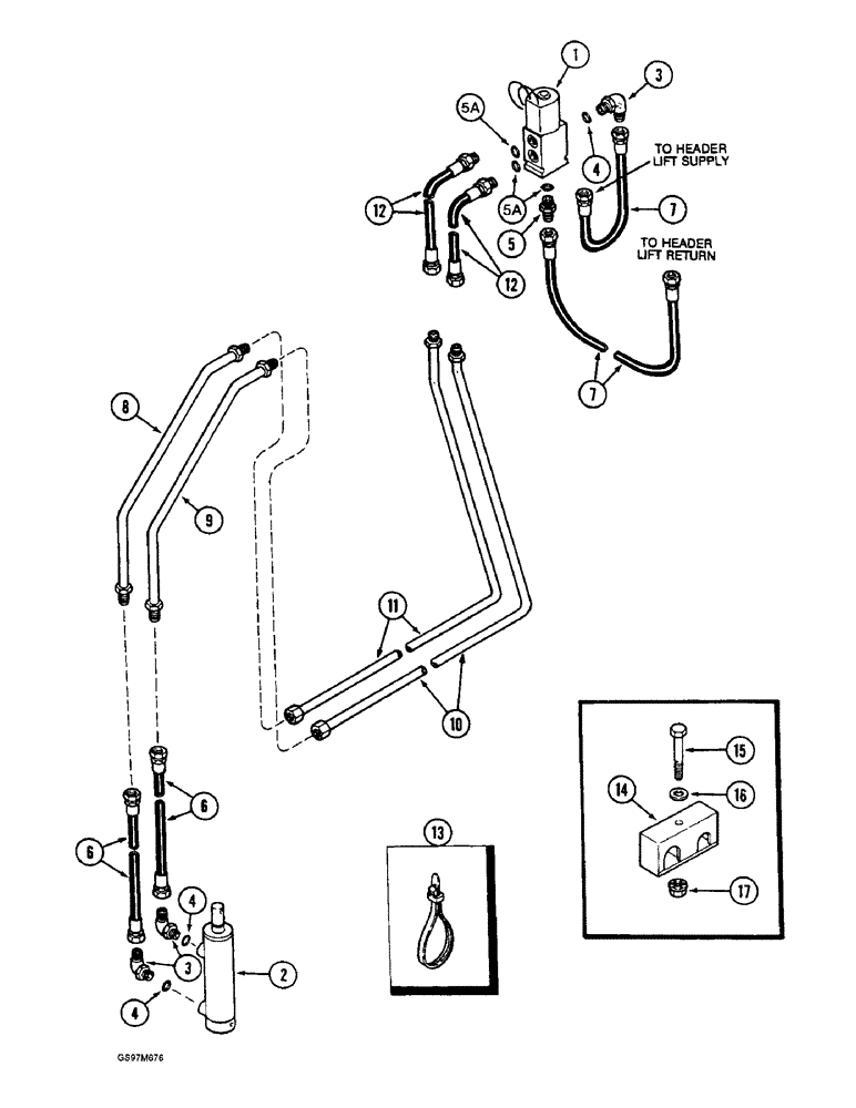 Схема запчастей Case IH 1660 - (8-104) - FEEDER CLUTCH SYSTEM, MODULAR CONTROL, PRIOR TO P.I.N. JJC0103800 (07) - HYDRAULICS