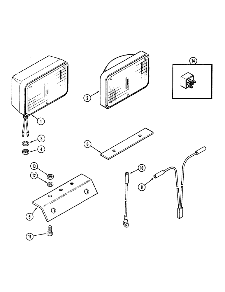 Схема запчастей Case IH 2096 - (4-096) - FLOOD LAMP ATTACHMENT, LOWER FRONT (04) - ELECTRICAL SYSTEMS