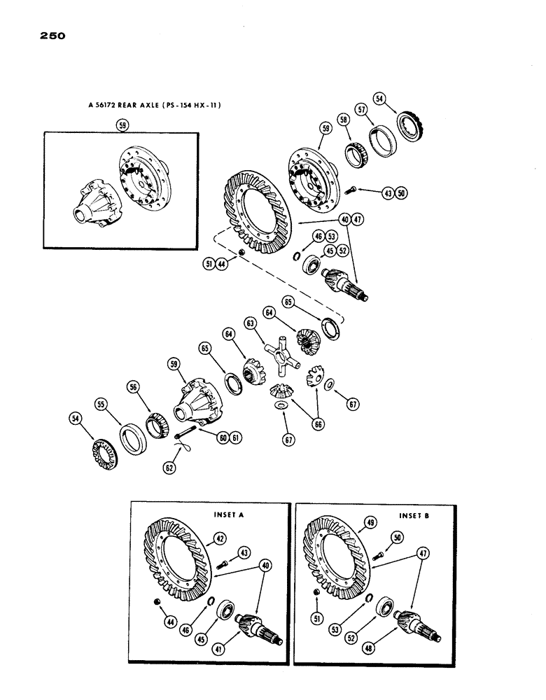 Схема запчастей Case IH 1200 - (250) - A56172 REAR AXLE DIFFERENTIAL, CONTINUED, 19.03 RATIO WITH CONSTANT VELOCITY JOINT (06) - POWER TRAIN