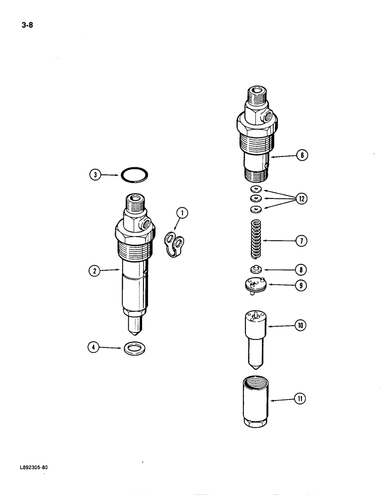 Схема запчастей Case IH 1896 - (3-08) - FUEL INJECTION NOZZLE, 6T-590 ENGINE (03) - FUEL SYSTEM