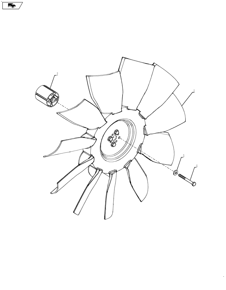 Схема запчастей Case IH TITAN 3020 - (02-020[03]) - FAN, TITAN 3520, SERIAL NUMBER YAT028759 AND AFTER (01) - ENGINE