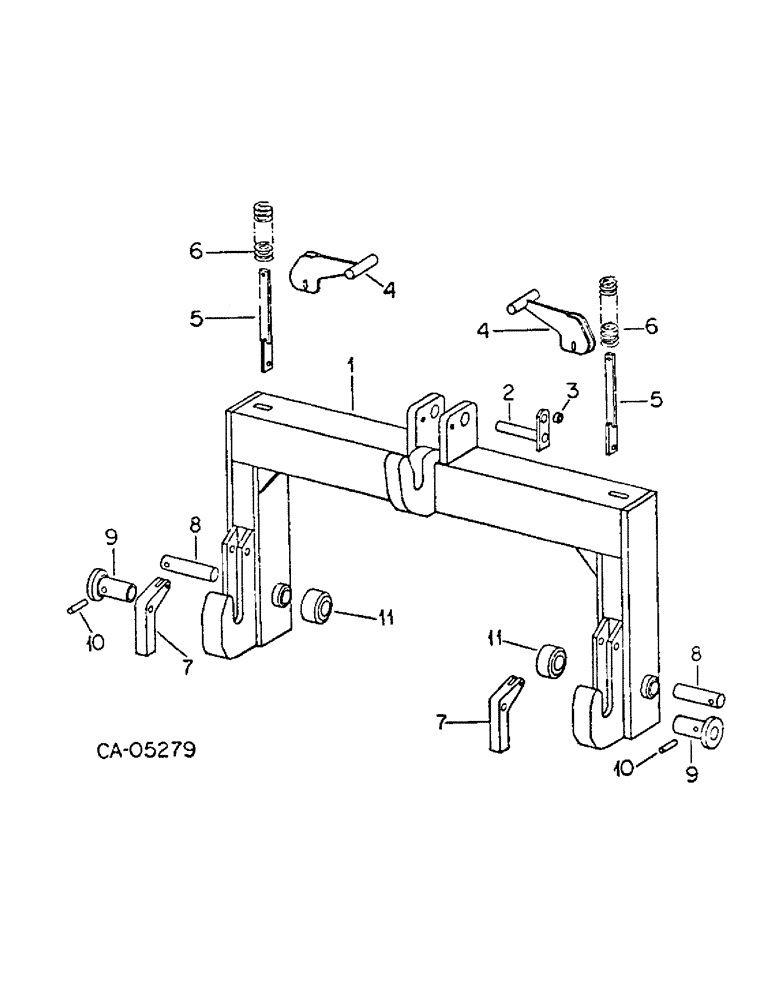 Схема запчастей Case IH 4166 - (09-08) - FRAME, THREE POINT HITCH QUICK COUPLER ATT, CATEGORY II HITCH (12) - FRAME