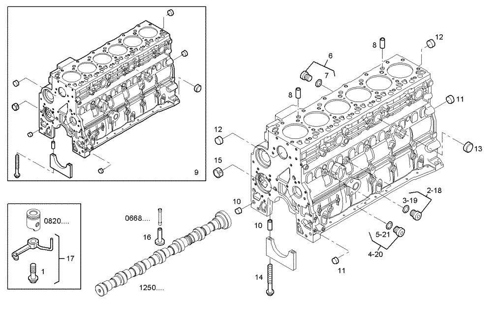 Схема запчастей Case IH F4GE0684C D600 - (0401.007) - CRANKCASE 